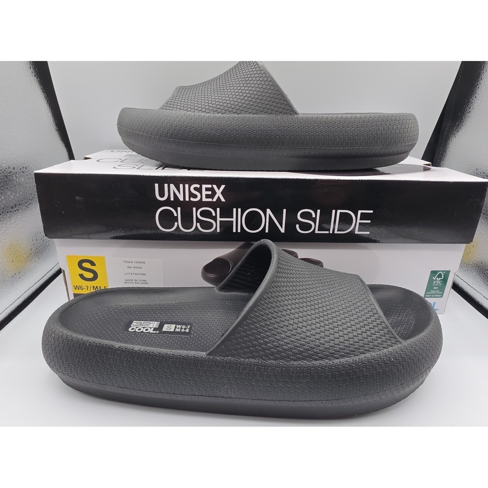 32 Degrees Cool Unisex EVA Cushion Slides Black Size Small Women 6-7 Men 4-5